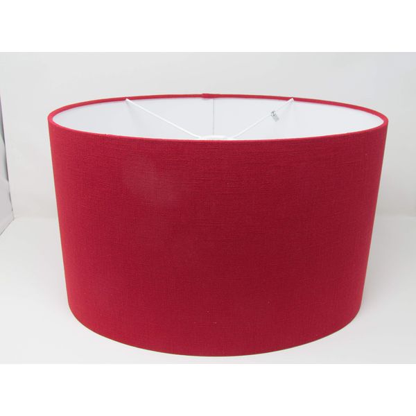 Dark Red Textured 100% Linen Oval Lampshade