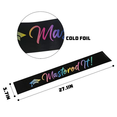 PYQWA Mastered it Sash, Colored Class of 2024 Happy Graduation Satin Sash - Congrats Grad Congratulations Grad 2024 Party Decorations