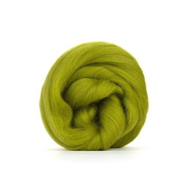 Olive Green Merino Wool roving/Tops - 50gm. Great for Wet Felting/Needle Felting, and Hand Spinning Projects.