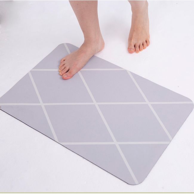 Diatomaceous Earth Bath Mat, Soft, Quick Drying, Instant Absorption, Thin, 15.7 x 23.6 inches (40 x 60 cm), Northern Europe