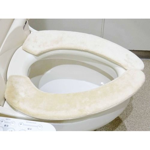 Kokubo KSN-023 Toilet Seat Petapon Fluffy Toilet Seat Boa Type 1 Pair Beige