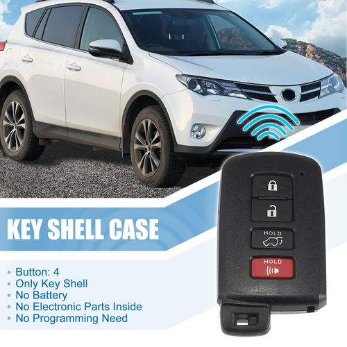 X AUTOHAUX 2pcs HYQ14FBA 1551A-14FBA Car Key Fob Shell 4 Button Remote Control Key Case Shell Keyless Entry Housing Replacement for Toyota RAV4 Sequoia Highlander 2012-2015