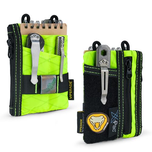 VIPERADE VE18-S-Xpac Small EDC Pouch Tool Organizer,Multifunction Small Tools Pouch with 6 Pockets,EDC Organizer Pouch for Men,Mini Pocket Pouch with Velcro Area for DIY (X-Pac Chartreuse)