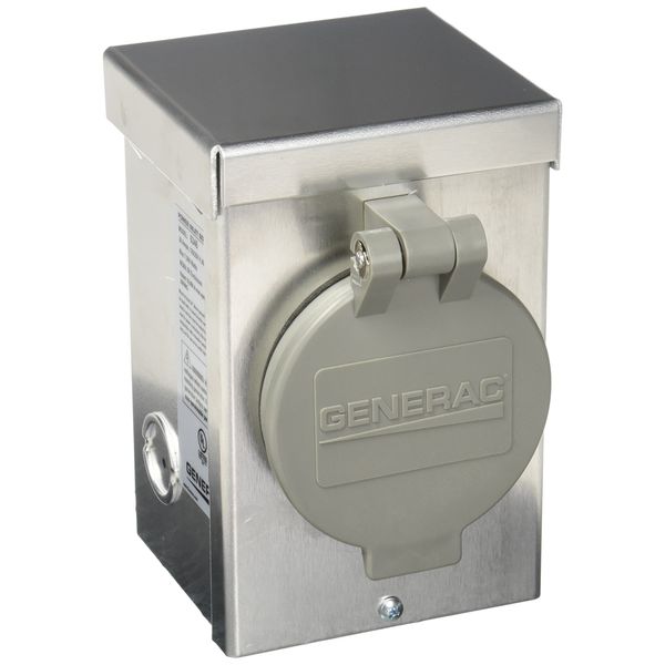 Generac 6346 30-Amp 125/250V Aluminum Power Inlet Box - Weather-Resistant Outdoor Generator Connection