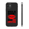DistinctInk Clear Case for Apple iPhone 12 Mini (5.4" Screen) - When in Doubt Where Red Lipstick