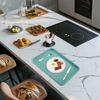 31 x 22.5cm Serving Trays, 2PCS Plastic Food Trays, Reusable Stack-able Kitchen Dishes, Rectangular Serving Lap Tray for Home Restaurant Cafe
