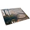 Green Forest Bridge Sunrise Glass Placemat Kitchen Table Worktop Saver Protector