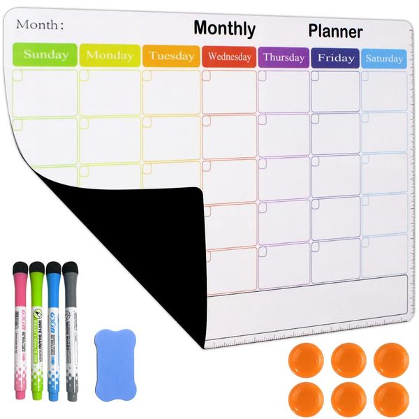 Qualsen Dry Erase Board A3 Size (1 Piece) Thick Magnetic Dry Erase Board for Refrigerator Dry Erase Board Calendar, Calendar, Messages, Messages, Reminders, Notes, Contact Notes, Premium Quality