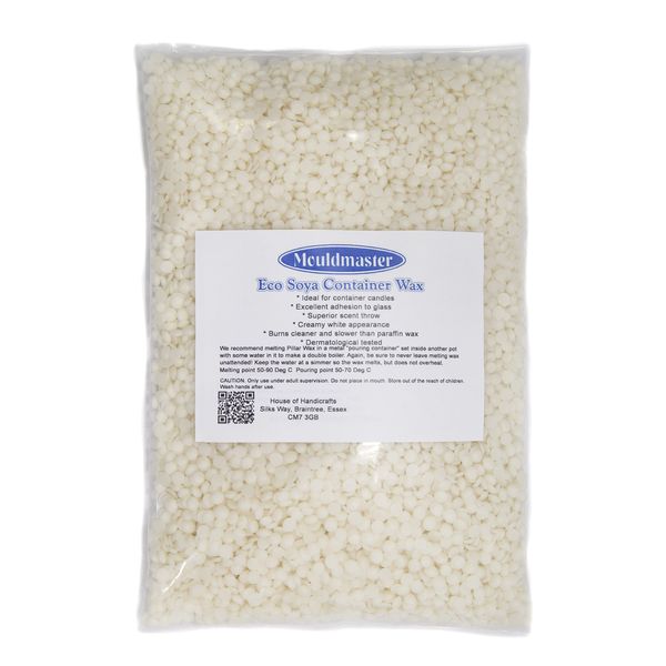 Mouldmaster Soy Container Candle Wax pellets 100g, SOYA, Cream/Off White, 20 x 10 x 1 cm