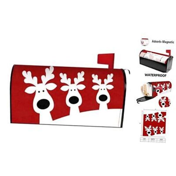 Merry Christmas Elk Mailbox Cover 25.5x21 inch Christmas Mailbox Cover-01