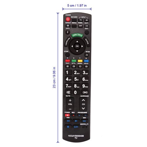 N2QAYB000496 Replace Remote Control Sub N2QAYB000494 Compatible with Panasonic TV TH-P50V20A TH-P54V20A TH-P50VT20A TH-P54VT20A TH-P58VT20A TH-P65VT20A TH-L42D25Z TH-L37D25Z TH-P42V20Z TH-P46V20Z