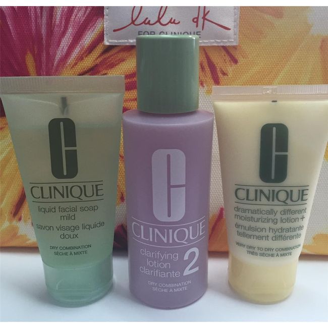 Clinique 3-Steps Skin Care Travel Set Kit For Dry Combination Skin Type 1/2