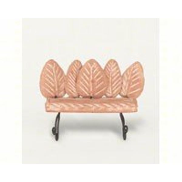 Fairy Garden Leaf Backed Clay Bench