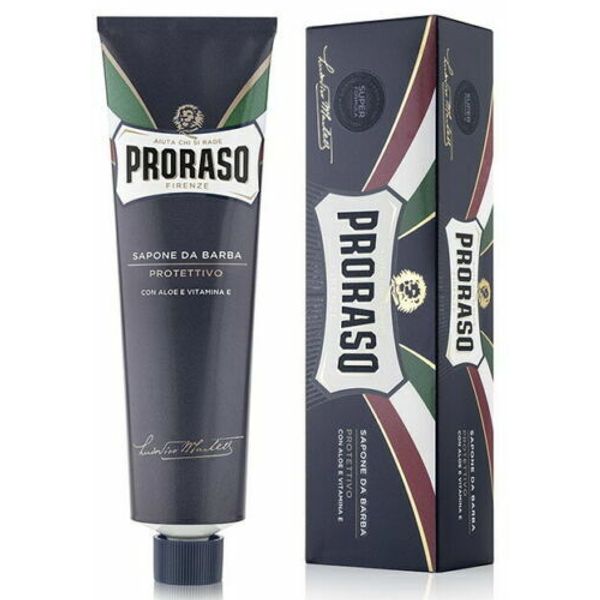 PRORASO Blue Shaving Cream In A Tube - Aloe Vera, Vitamin E,5.2 OZ  Italian