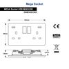 USB Double Wall Plug Socket 2 Gang 13A with 2 USB Charger Port Outlets White Socket Plate