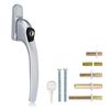 XFORT Key Locking Inline Window Handle Installation Kit in Polished Chrome, UPVC Window Handle Replacement, Lockable Window Lever