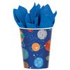 (PKT) Blast Off Birthday Paper Cups 266ml (8 pk)