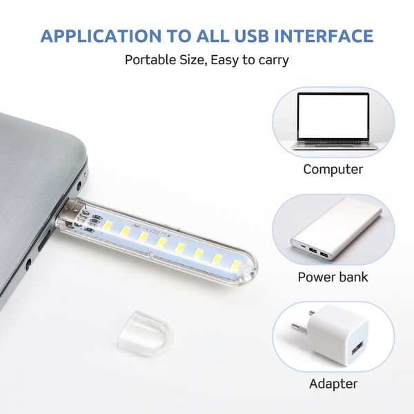 OSALADI 3 Stück Mini USB LED LED-Lampe Lesung Weißes Licht Tragbare USB-Laptop für Laptop-Tastatur Power Bank Tragbare Nachtlicht