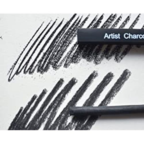 Charcoal Art Supplies, 6 Pieces, Soft, Medium, Hard, Combination, Charcoal, Set of 6, 2018, For Sketching, Drawing, Paintings, Charcoal Sticks, Children, High Heat Treatment, Adults, Fine Arts, Students, Artists, Square Axis, Hobby, Stationery, Beginners,
