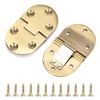 OwnMy 2 Pcs Solid Brass Hinges, Drop Front Desk Drawer Butt Hinge for Table Sewing Machine, Doors and Folding Table with Screws (90 Degree)