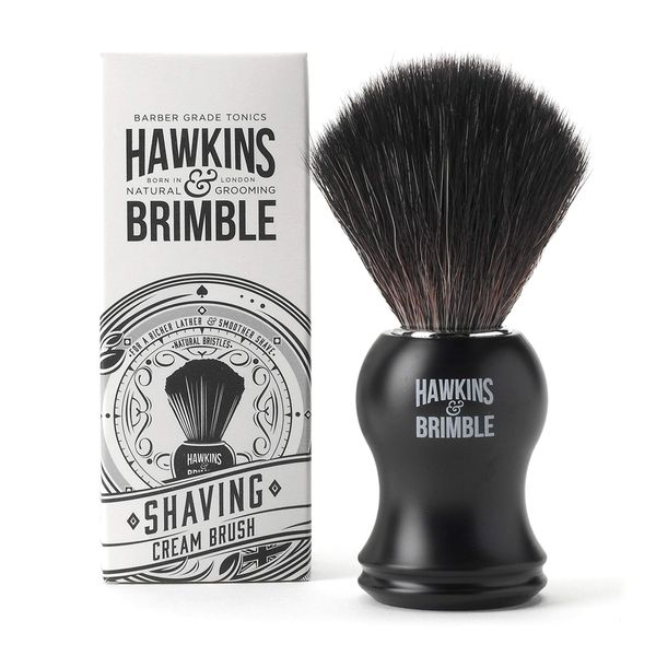 Hawkins & Brimble - Luxury Shaving Brush for Men - For a Richer Lather and Smoother Shave Brush for Mens with Synthetic Soft Bristles and Vegan Friendly - Mens Grooming Synthetic Shaving Brush