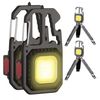 Vellcom Keychain Work Light with Tripod Two Pack Ultra Bright 7 Light Modes Tool Kit Wrench Rechargeable
