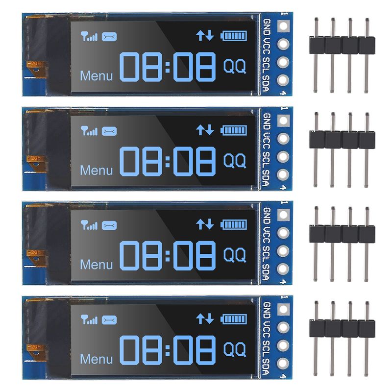 Modulo OLED 128x32 Blu Per Arduino PIC Raspberry Pi Seamuing I2C OLED Display Module I2C Schermo Minuscolo Modulo 0.91 Pollice Blu 128X32 I2C OLED Driver DC 3.3V A 5V Per Arduino (confezione