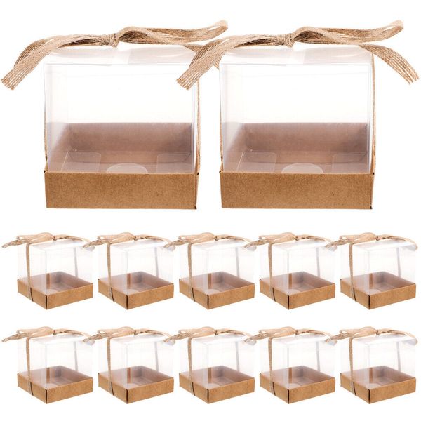 12 Pcs Surprise Kraft Paper Candy Box Ribbon Gift Boxes Stable Placement