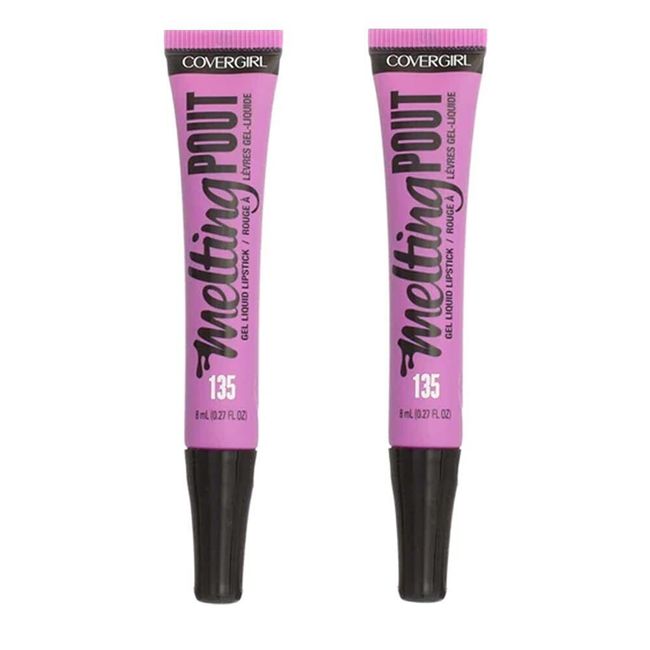 Pack of 2 CoverGirl Melting Pout Gel Liquid Lipstick, Gelfriend 135