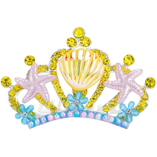 Didder Cute Mermaid Crown Hair Comb Sea Princess Tiara for Girls Starfish Seashell Pearl Crystal Ocean Themed Tiaras and Crown for Women Girls Halloween Costume Mermaid Birthday Party Decorations