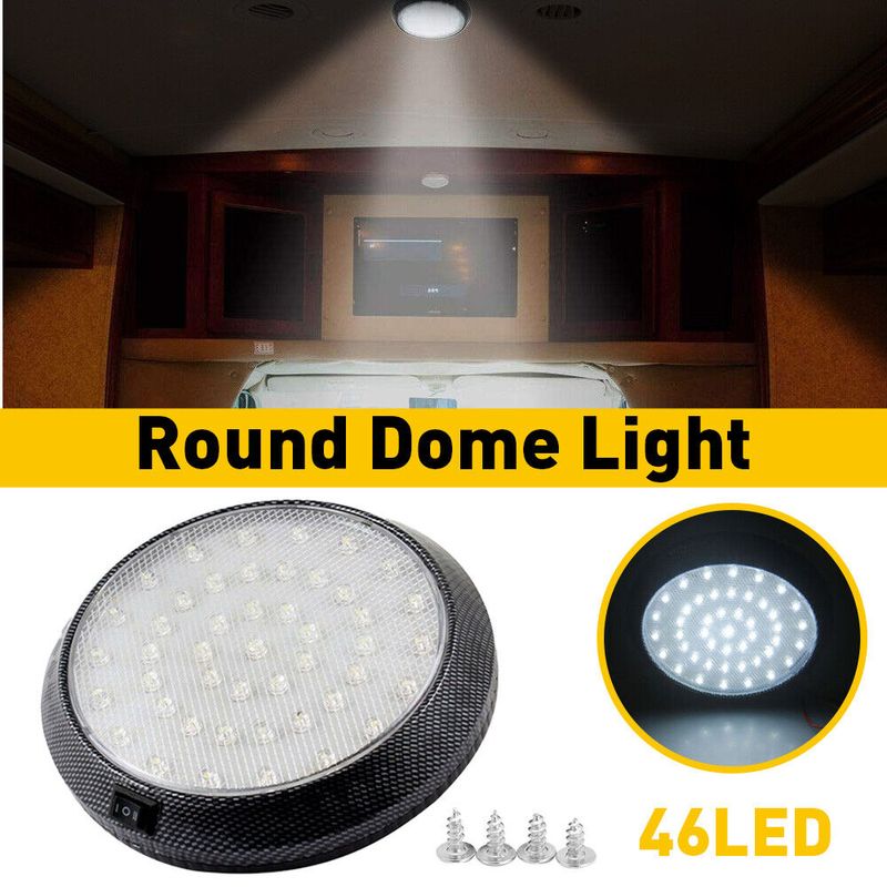RV Interior LED Lights 12V Switched Round Ceiling Light Fixture Camper ...