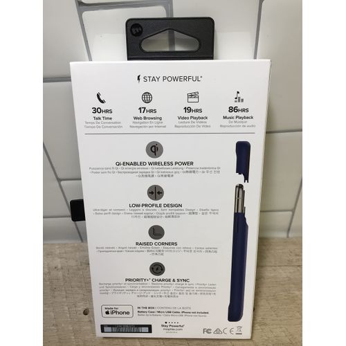 Mophie juice pack wireless - Qi Wireless Charging - Protective Battery Case Made for Apple iPhone X – Blue (401002006)