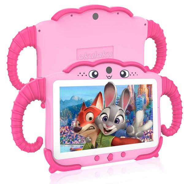 Kids Tablet 7 inch Tablet for Kids 32GB Toddler Tablet with Case Software Installed Kids Learning Tablet with WiFi for Boys Girls Android Tablet with Dual Camera Parental Control YouTube Netflix