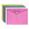 Pixel® A5 Popper Wallet Folder Document Bag Assorted Colours (Pack of 12)