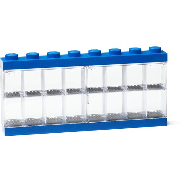 Room Copenhagen Lego Minifigure Display Case, Stackable Storage Container for Collectible Figurines, 8 Stud, Bright Blue