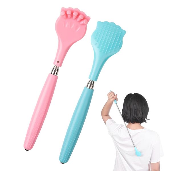 WUBAYI 2Pcs Back Scratchers, Portable Expandable Back Scratchers, Non-Slip Handheld Massager, with Telescopic Handle for Tickling Massage of Head, Back, Legs and Other Body Parts