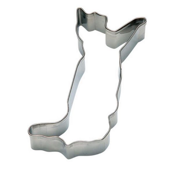 Tiger Crown 1994 Cookie Cutter, Silver, 2.0 x 2.8 x 0.8 inches (50 x 70 x 21 mm), 18-8 Cutter, Cat, 18-8 Stainless Steel, Animal, Cat