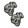 2 PCS AliPlus Skull Night Vision Goggles Patch Luminous Patch Glow in The Dark PVC Patch Tactical Morale Patch Applique Fastener Hook and Loop(01)