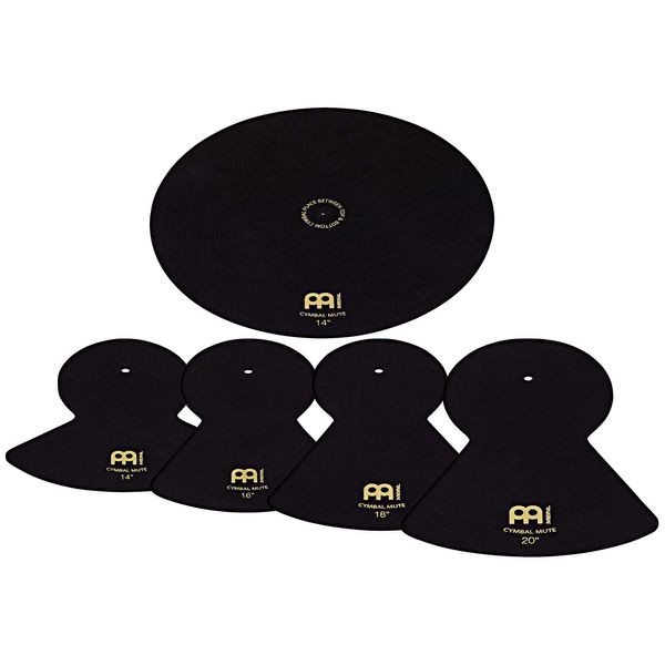 Meinl Cymbals Cymbal Mute Schlagzeug Becken Dämpfer Set 14, 16, 18 und 20 Zoll (35,56-50,80cm) für geräuscharmes Üben Zuhause – Drumset Zubehör, Schwarz (MCM-14161820)