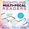 Sightline 6002 Progressive Power Multifocus Reading Glasses Medium Fit Gunmetal 2.00