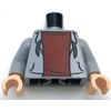 Lego New Light Bluish Gray Torso Hooded Sweatshirt Open with Drawstrings