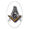 CafePress Masonic Square and Compass Oval Car Bumper Sticker