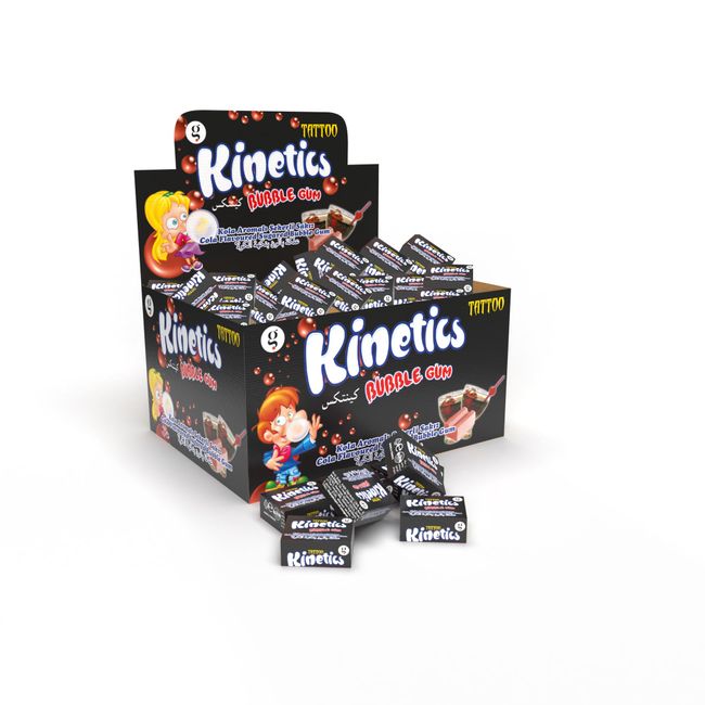 KINETICS BUBBLE GUM TEKLİ SAKIZ TATTOLU KOLA (3.5G) ŞEKERLİ SAKIZ - 100 ADET