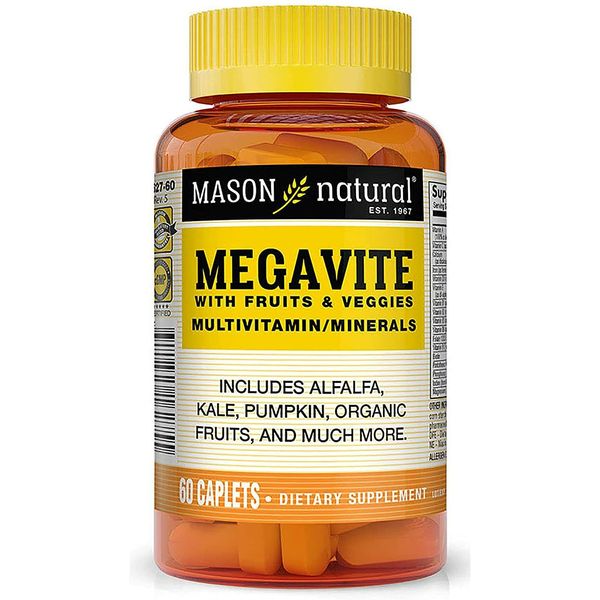 MEGAVITE FRUIT & VEGETABLE  CAPLETS 60CT MASON