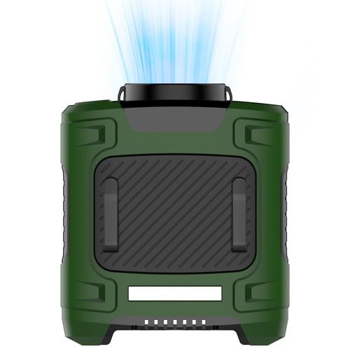 Suzii Clip On Portable Waist Fan - 10000mAh 24H Runtime & SOS Light, Hands-Free Cooling for Construction, Camping and Office - Green