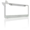 Clear 7 Rows Bling Diamond Crystal License Plate Frame With Corner Clear Bow Tie