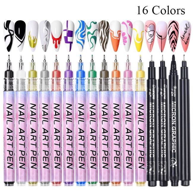 10pcs Nail Art Pen 3D Coloring Pen Graffiti Pen Drawing A Point