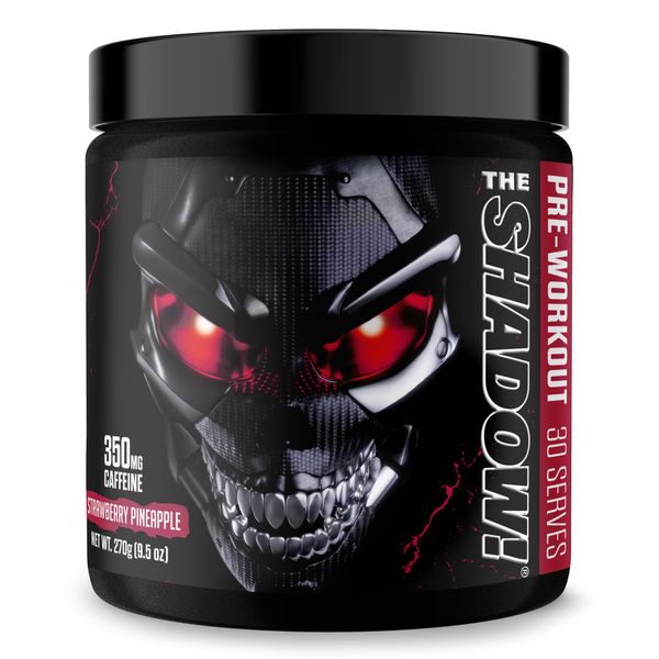 JNX SPORTS The Shadow! 350mg of Caffeine Hard Core Preworkout -Electric Energy, Mental Focus, Superhuman Strength, Men & Women - Strawberry Pineapple 30 Servings…