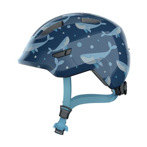ABUS Smiley 3.0 Children's Helmet, Bicycle Helmet for Toddlers with Deep Fit, Child-Friendly Designs, Space for Pigtail, Unisex, Blue (blue whale)