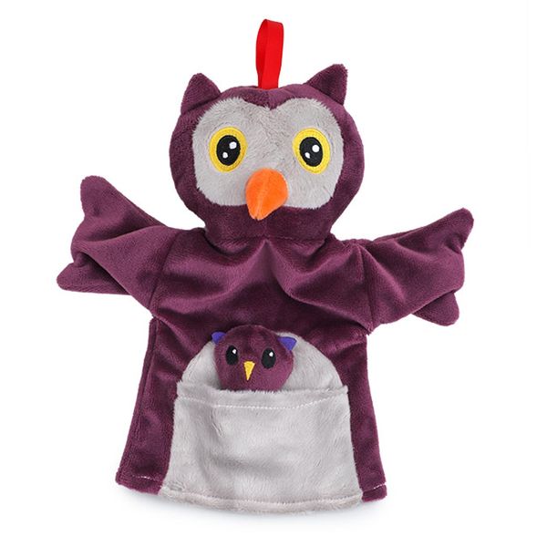 Hand Puppets Plush Animal Mum and Baby Handpuppets Toys for Imaginative Pretend Play Storytelling Early Education (Owl)